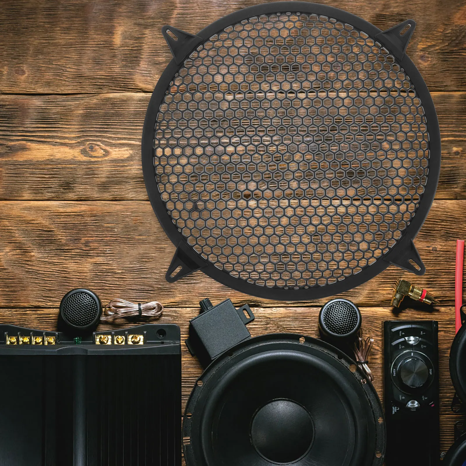 

Car Audio Speaker Subwoofer Protection Mesh Grille Dustproof Durable Round Protector Inner Door Sound System Cover Plastic