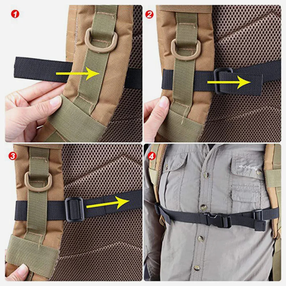 

2pcs Backpack Chest Straps Nylon Abs Adjustable Outdoor Camping Chest Belts Quick Release For Hiking Travel Jogging