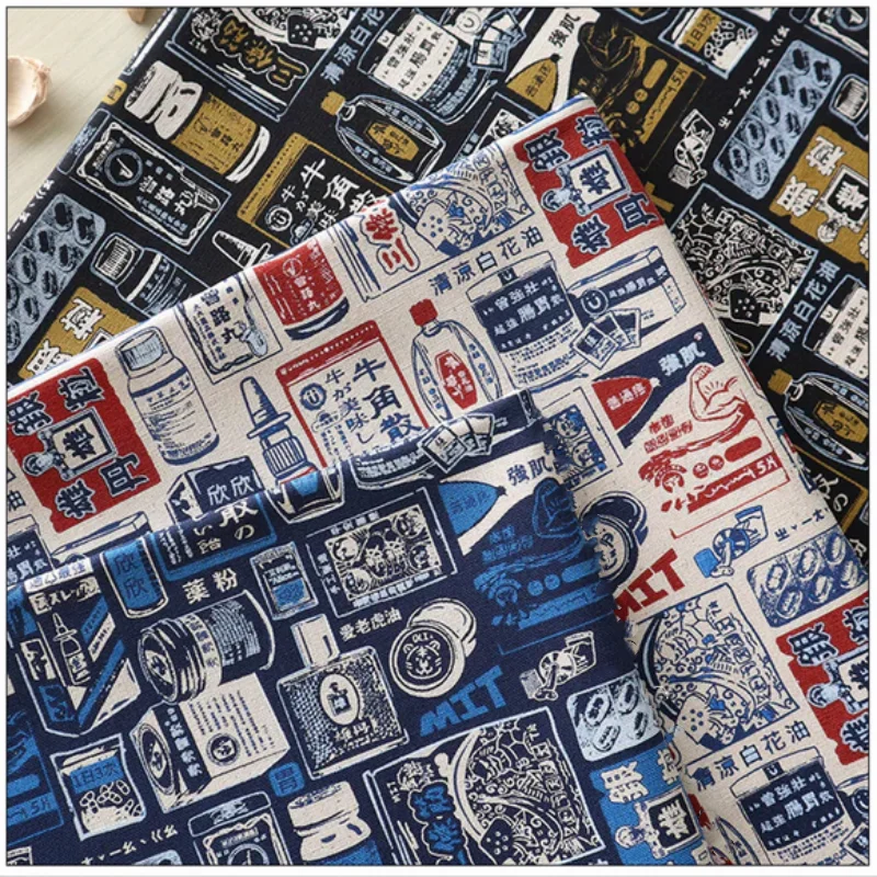 

Thicken Cotton Fabrics With Retro Vintage Print, Handmade DIY Bag Cloth Material 100% Cotton CR-175