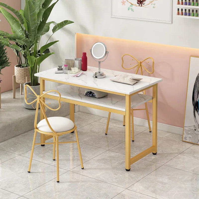 

Nail art table set light luxury Internet celebrity single Japanese imitation marble double single table