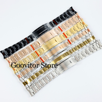 20MM Oyster Bracelet glide lock micro adjust watchband black /gold/silver for Submariner Yacht Daytona Explorer GMT watch strap