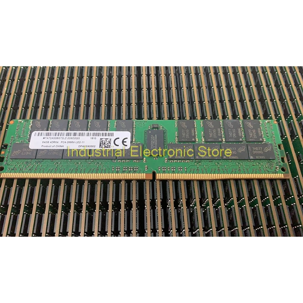 1Pcs For MT Memory 64G 64GB 2666 REG ECC 4DRX4 DDR4 LRDIMM RAM