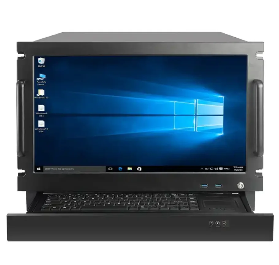 New Arrival 8u SGCC Aluminum Server Rack Case with Dual Mainboard Hotswap LCD Dual Fans-ATX Plastic Chassis in Stock