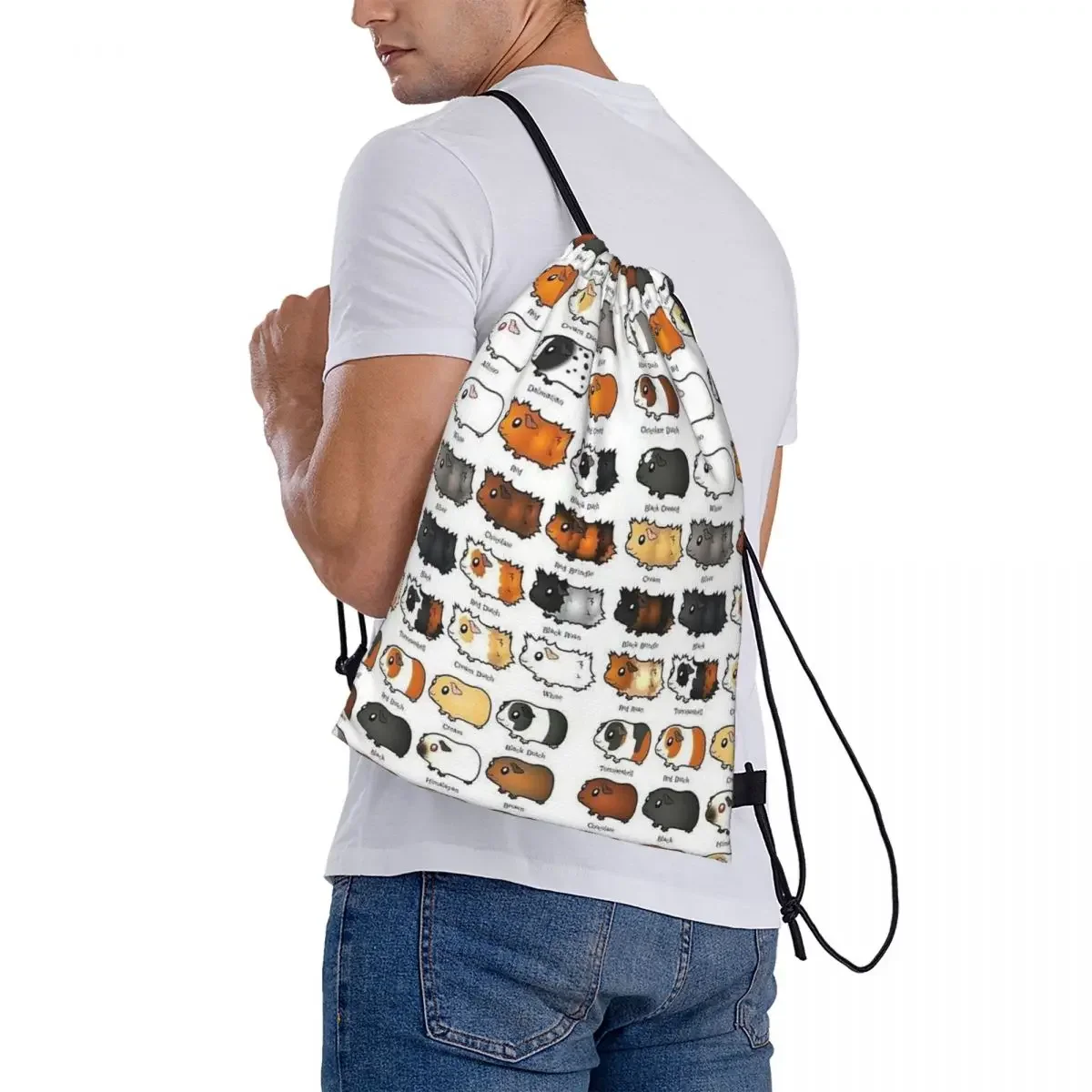 Conejillo de indias-Cavy Collection-modelo de mochilas, bolsas con cordón, paquete de bolsillo, bolsa de almacenamiento para estudiantes, hombre y mujer