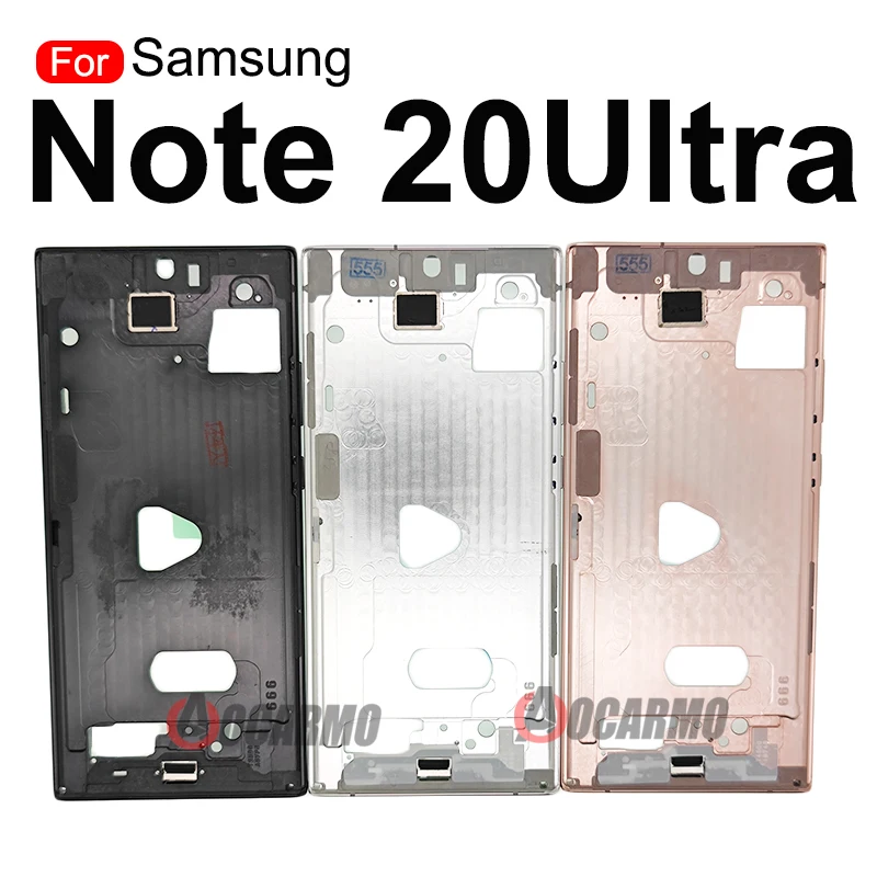 Black White Gold For Samsung GALAXY Note 20 Ultra N9860 Middle Frame Plate With Power Volume Buttons Side Key Repair Replacement