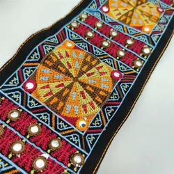 1 Yard Embroidered Lace Ribbon African Fabric Sewing Applique Round Lace Trim Hat Bag Clothing Accessories