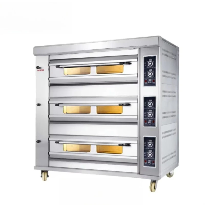 Customized Single Deck 3 Trays Commercial Baking Oven Gas And Electric Deck Oven High Efficiency