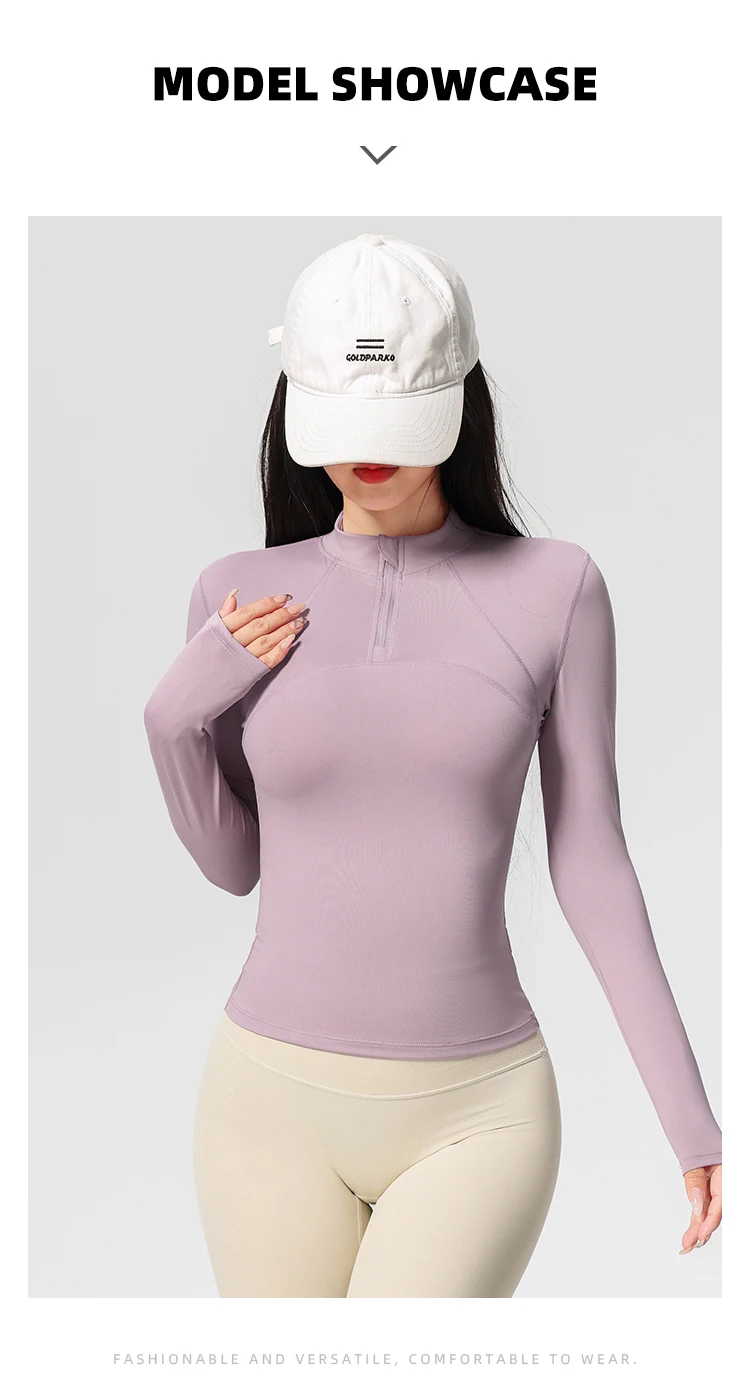 Langarm-Yoga-Trainings-T-Shirt für Damen, Reiten, Sport, Fitness, aktive Kleidung, Oberteil, bequemes, atmungsaktives Trainingsshirt – Detail 8