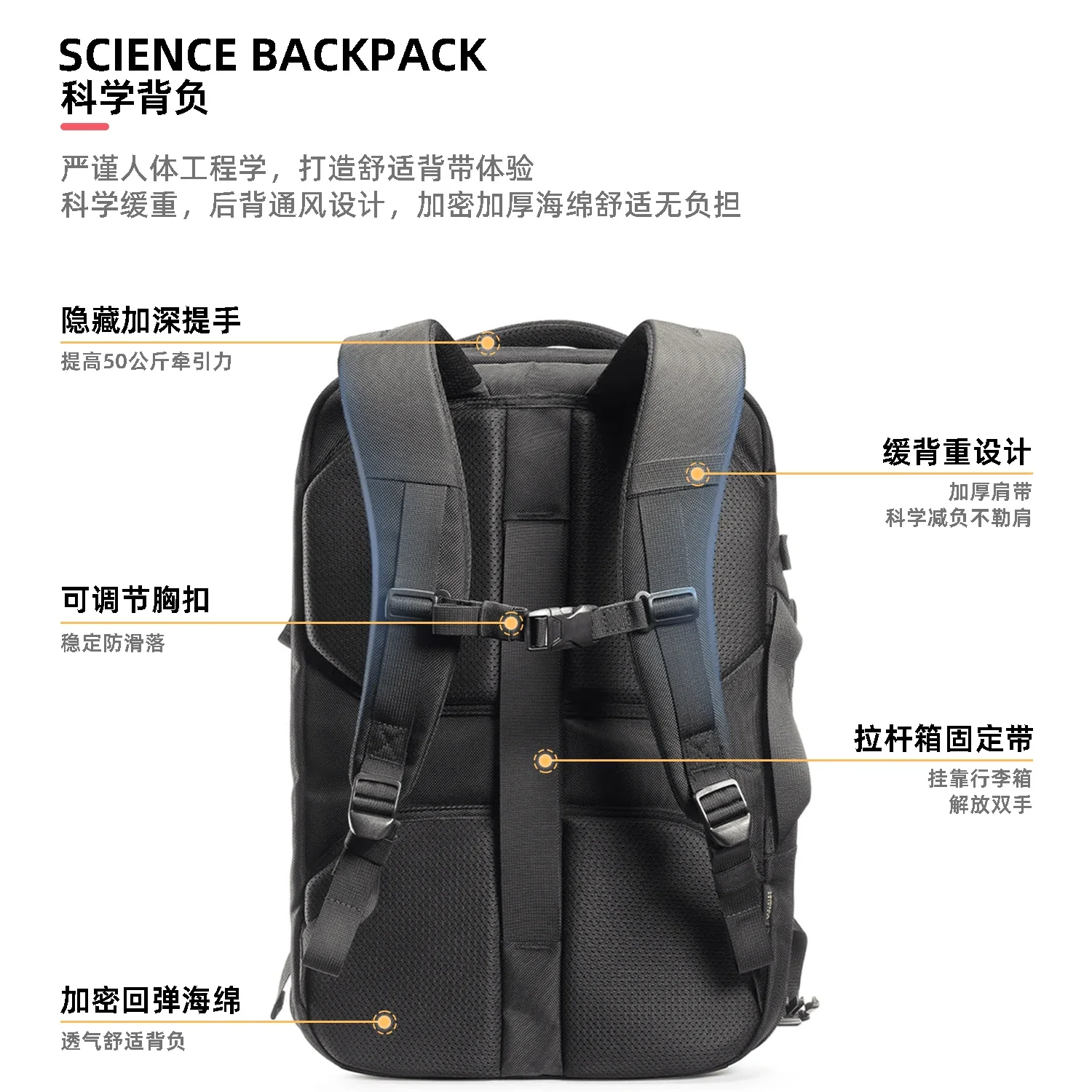 Travel Multifunctional Backpack 40L Large Capacity Computer Business Men's Backpack