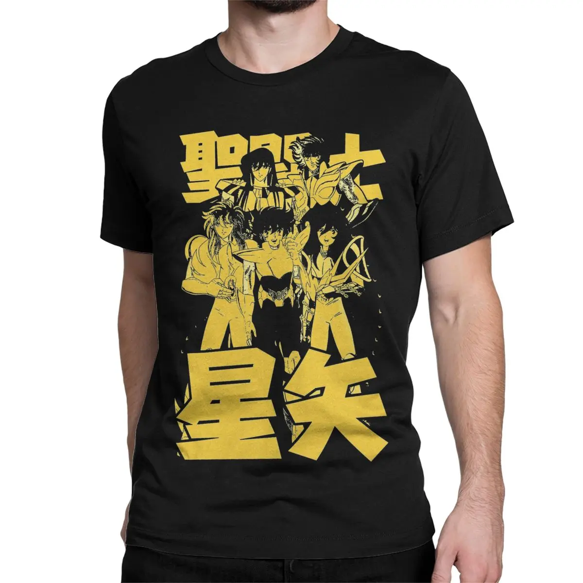 Men Women's Knights Of The Zodiac Japanese Anime T Shirts Saints Seiya 100% Cotton Tops Novelty Round Neck Tees Summer T-Shirts