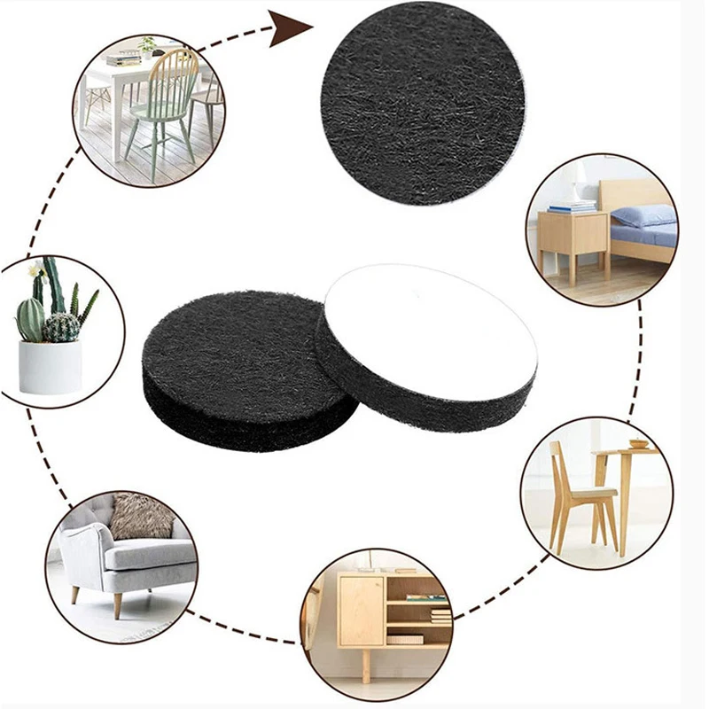 300PCS Felt Chair Leg Pads Self Adhesive Felt Furniture Pads for Protecting Hardwood Floors Silent and Scratch Resistant Pad view 3