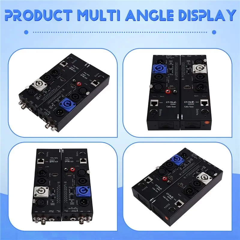 A31T Audio Cable Tester CT78 XLR RJ45 RJ11 BNC 3.5mm 6.35mm Automatic Detection Continuity Break