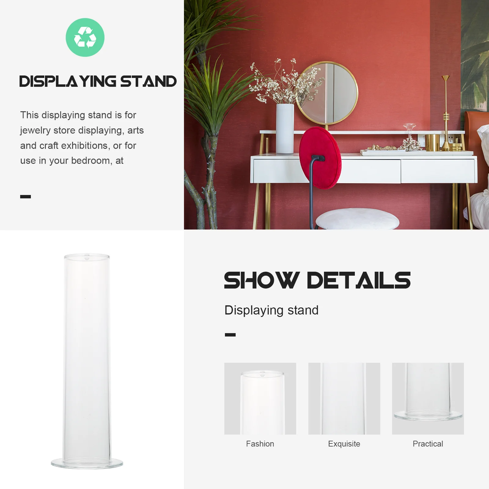 

Transparent Acrylic Hairband Holder Desktop Bracelet Display Storage Accessory Hairband Rack Acrylic Headband Stand