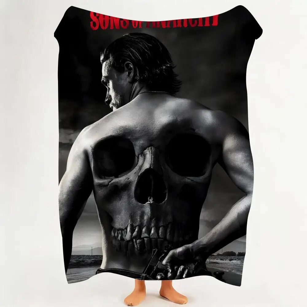 Drama S-Sons o-of A-Anarchy Throw Flannel Throw Blanket Suitable for Sofa、Living Room、Bedroom
