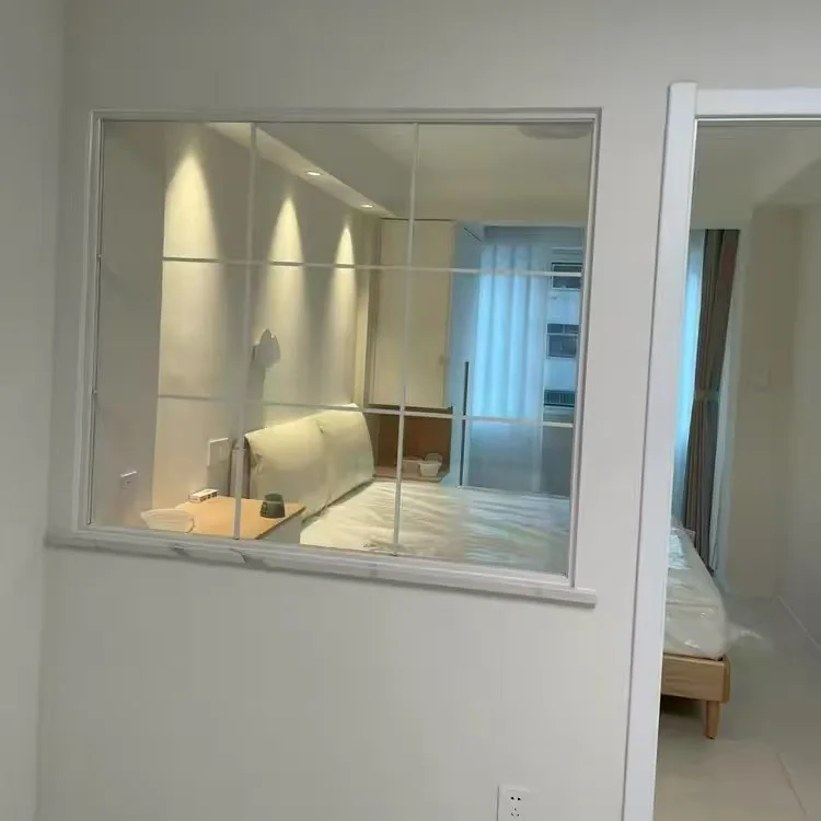 French retro indoor fixed window study living room partition screen  kitchen balcony sliding window