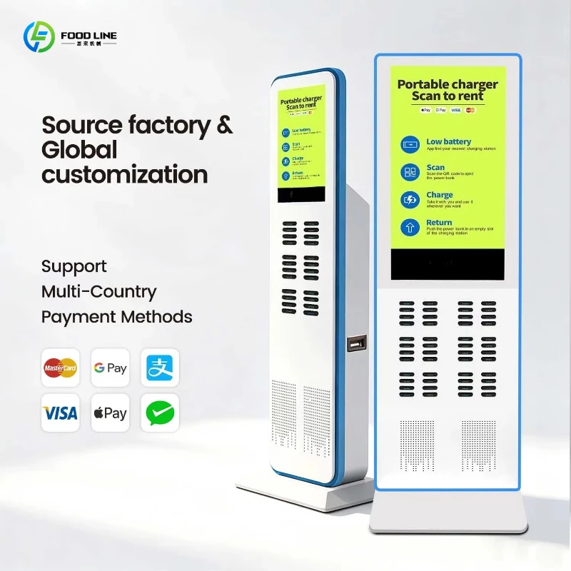 48 Slot Stackable 15W Type-C 8000mAh Power Bank Rental Station Shared Power Bank Machine for Commercial Use
