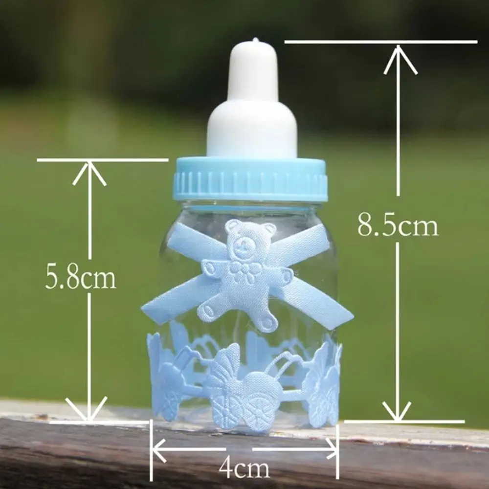 Baby Girl Boy Transparent Party Favour Baby Shower Favour Bottle Candy Box Decoration Fillable Bottles