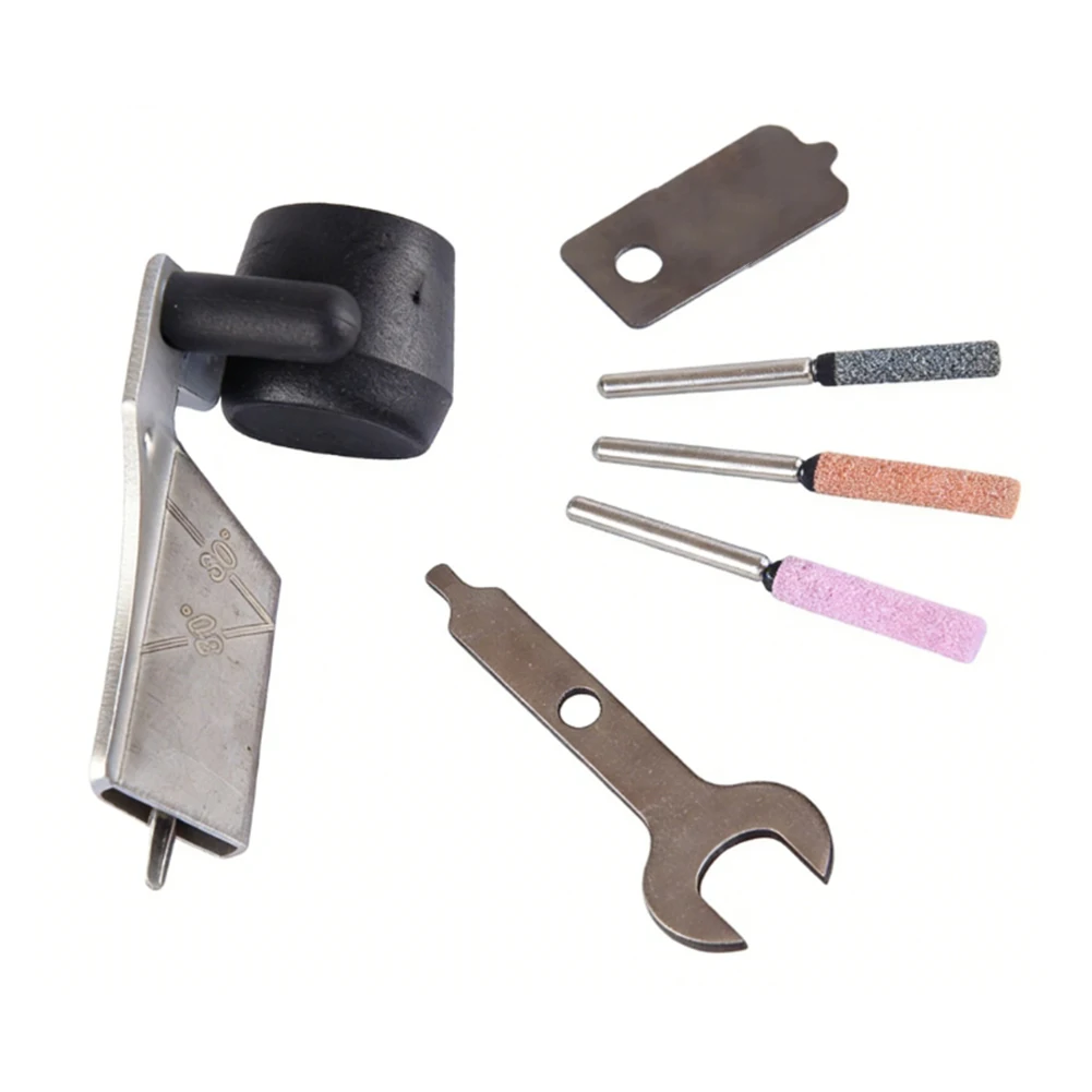 1set Chainsaw Sharpening Attachment Kit Electric Grinding Metal Accessories With Angle Guide For Outdoor Gardening Tools
