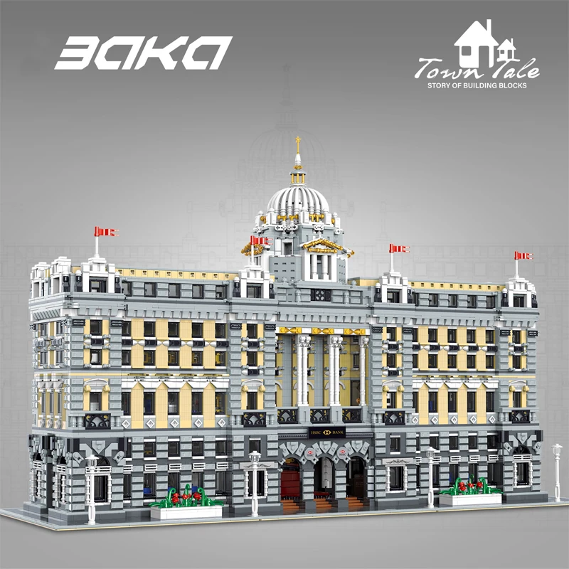 IN STOCK 33205 MOC Creativity HSBC Bank Shanghai Building Blocks Model Bricks Construction kit for Adults Christmas Gift Toys