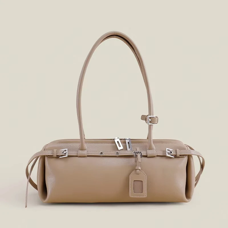 Genuine Leather Women's Underarm Bag Luxury Designer Brand Ladies Shoulder Crossbody Bag for Woman Female Long Handle Handbag
