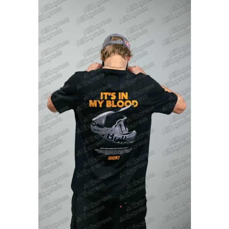 

Summer 2025 Boutique Men's New 3d Short Sleeved T-Shirt Breathable Quick Drying Sikc Fashionable Round Neck Outdoor Comfort MOTO