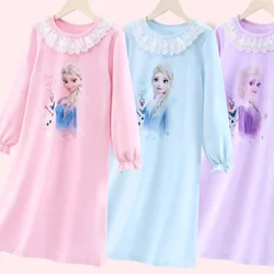 Girls' Pure Cotton Sleepwear Spring And Autumn New Cartoon Princess Nightgown Children's Girls' Home Clothes