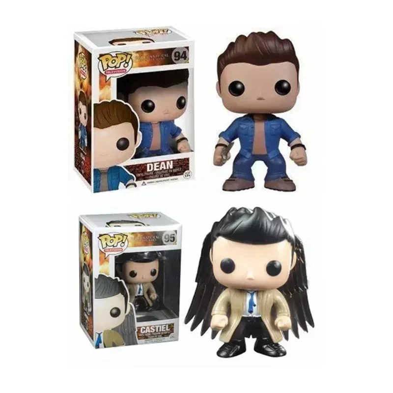 Funko Pop TV: Castiel Sobrenatural 95 #   Com Asas Figuras de Vinil Exclusivas Modelo de Televisão Brinquedos Dean 94 #   Brinquedo de bonecos de ação