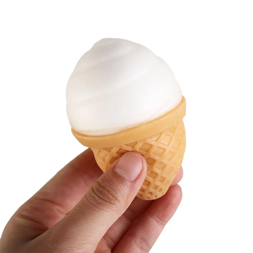Juguete para apretar de hamburguesa y helado, juguete sensorial TPR, comida de simulación, juguete de descompresión de pellizco de silicona 3D, bromas prácticas