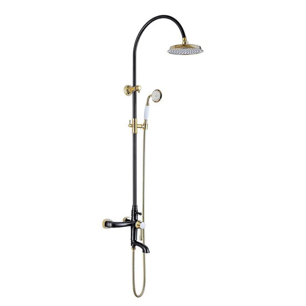 Shower Set,Three Function Hot And Cold Water Wall Mounted Modern Chrome Brass Shower Complete Set With Ceramic Valve Core Rain S