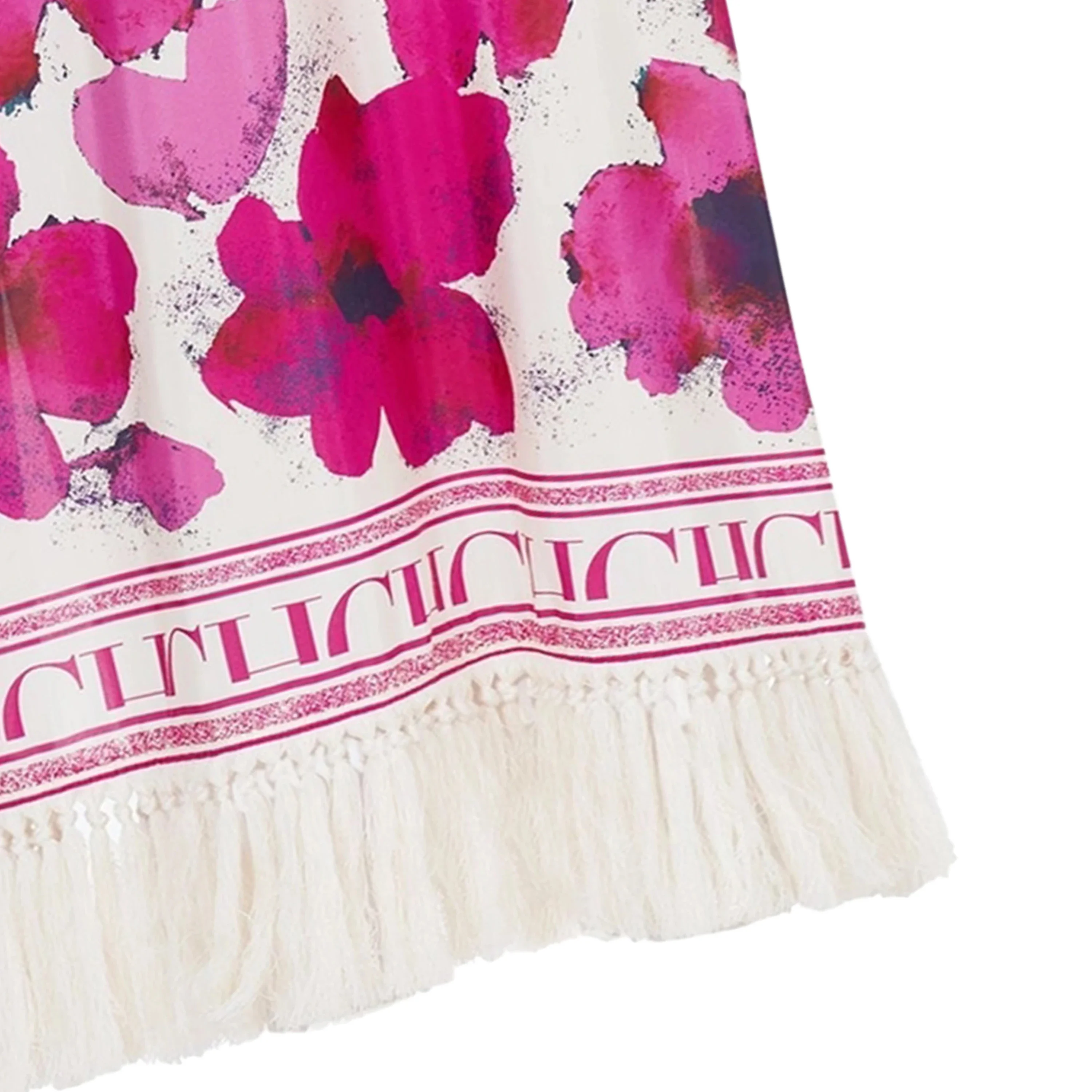 CHCH 2024 elegante Maxi abito floreale Lady Fashion scollo a v abiti a vita alta donna Chic Street Robes