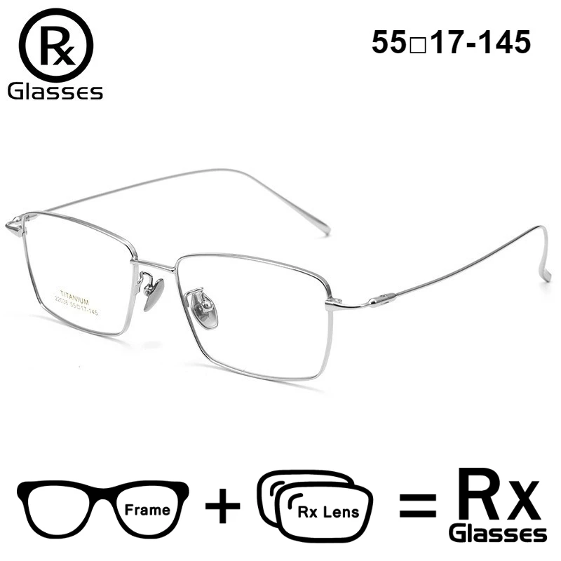 

RX Glasses Pure Titanium Square Prescription Glasses Ultra-Light Classic Eyewear for Men Women Myopia Reading 2025 Desgin