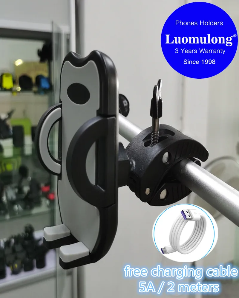 

3 years warranty Courier Bike phone holder stand Motorcycle Shopping cart truck Golf treadmill phone clip mount support tool