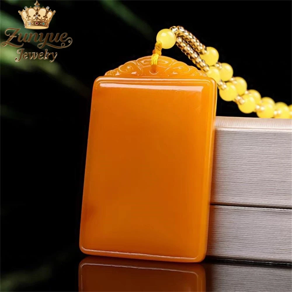 

High-End Natural Yellow Jade Lucky Pendant Luxury Quality Fashion Fine Jewelry Exquisite Elegant Charms Popular Young Souvenir