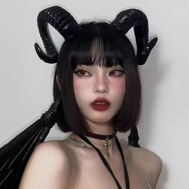 Halloween Headband Cosplay Headgear Horn Hair Horn Headband Devil Prop Widening Funny Ins Headgear