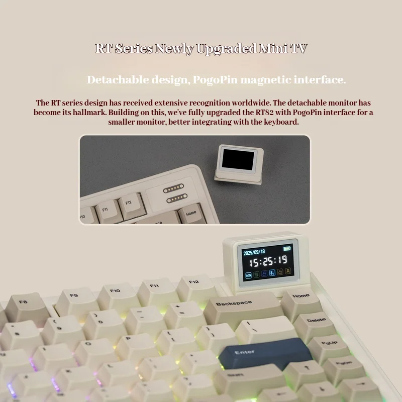 Epomaker Rt82 Thri-Mode Display Screen Mechanical Keyboard Rgb Gateway Structure Custom Animation Hot Plug Customized Keyboard