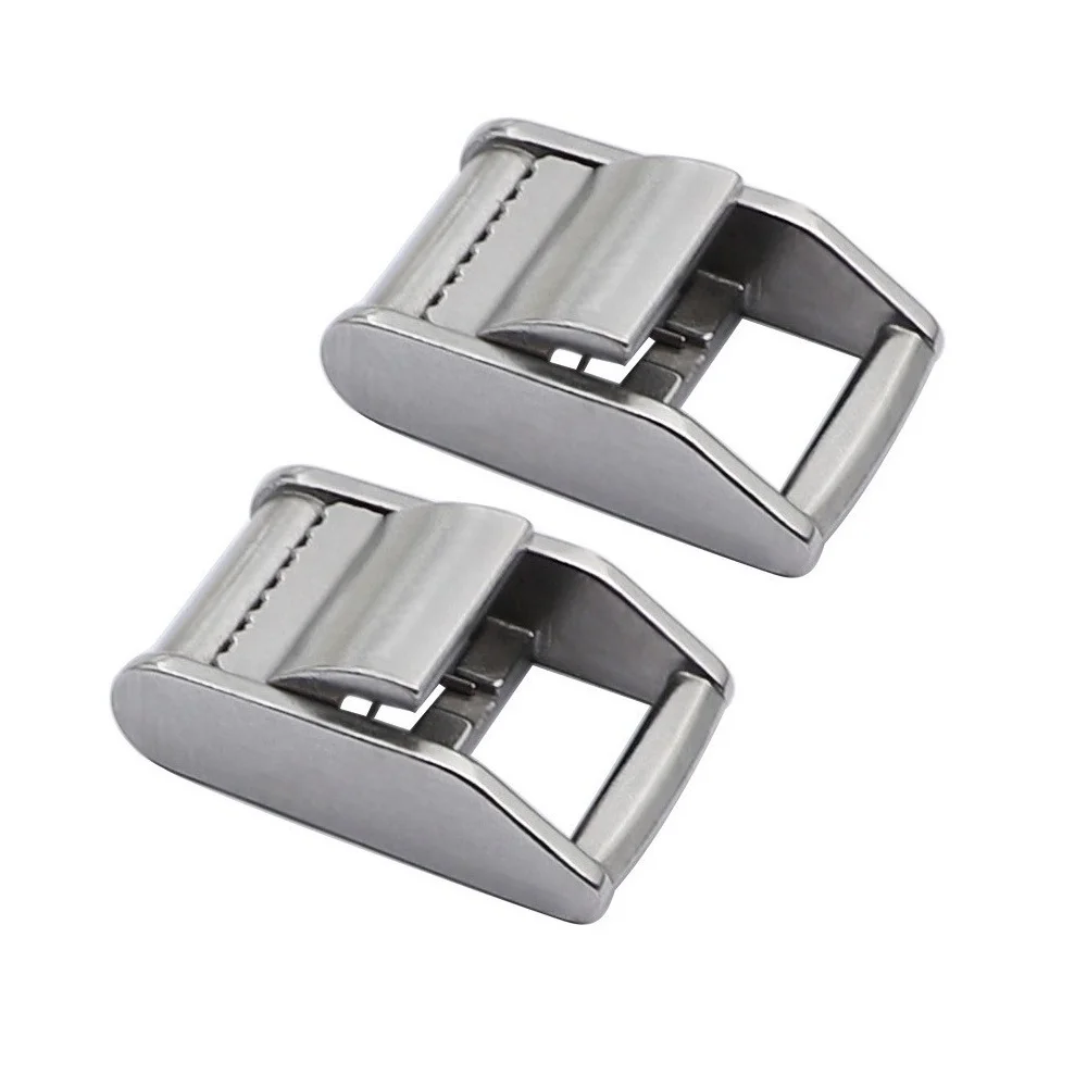 2 Pieces Stainless Steel Webbing Cams Buckles Toggles Clip Backpacks Straps Ratchet Clasp Webbing Metal Buckle