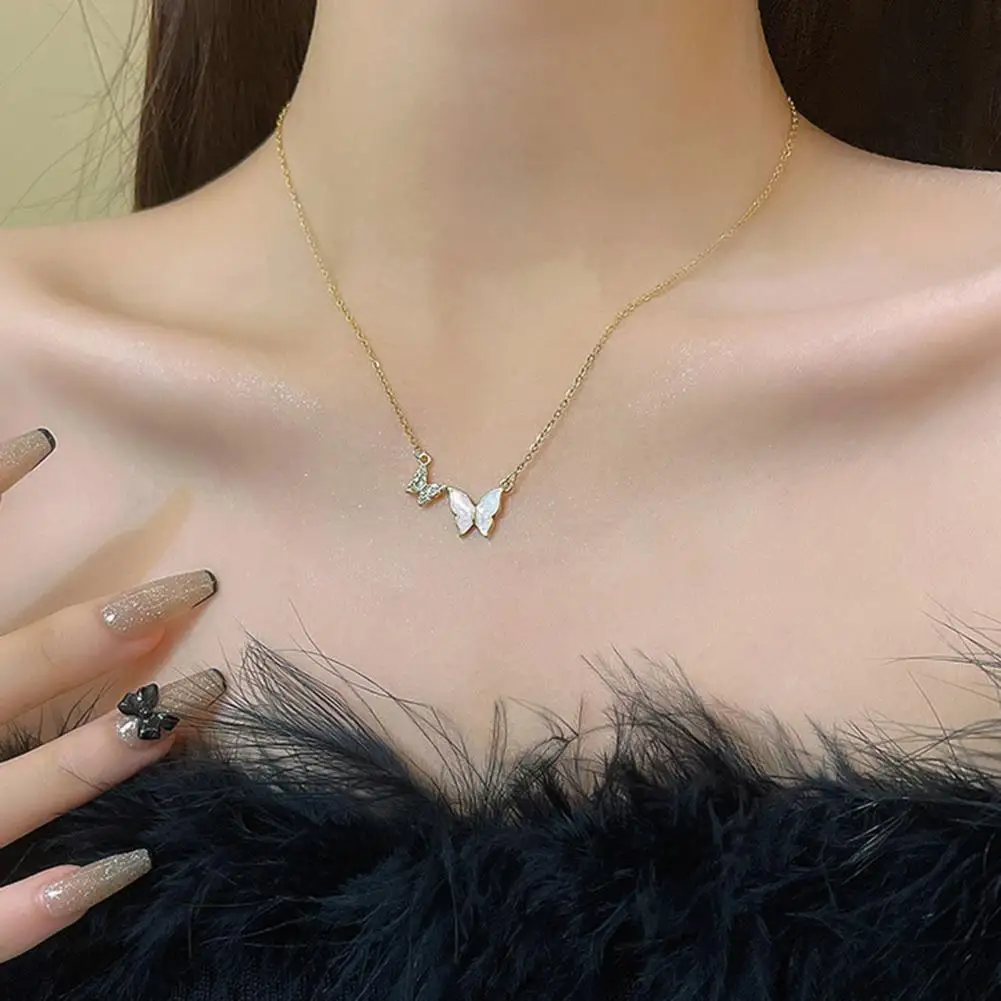 Decorative Bow-knot Shape Necklace Long Service Life Chain Necklace Bow-knot Design Neck Chain Dating Accessories