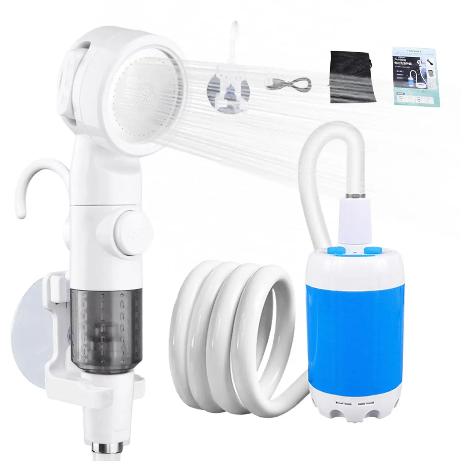

Портативная насадка для душа для кемпинга, перезаряжаемый электрический насос для душа, электрическая насадка-распылитель для мойки автомобиля, палатка, ванная комната, сад