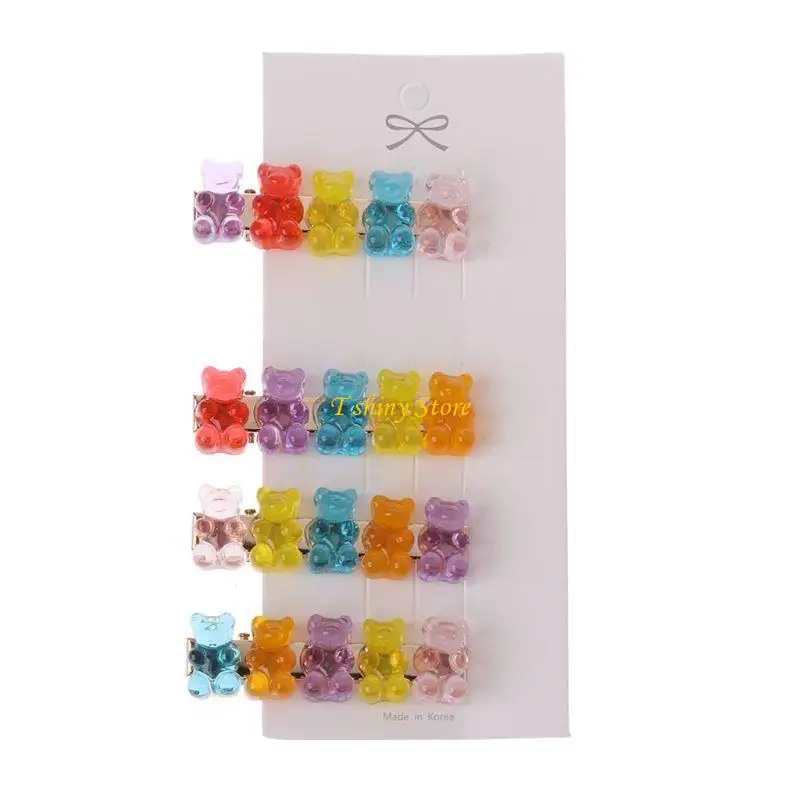 

N58F Lovely Gummy Bear Candy Hairpin Cartoon Panda Bear Barrette for Toddlers Infants