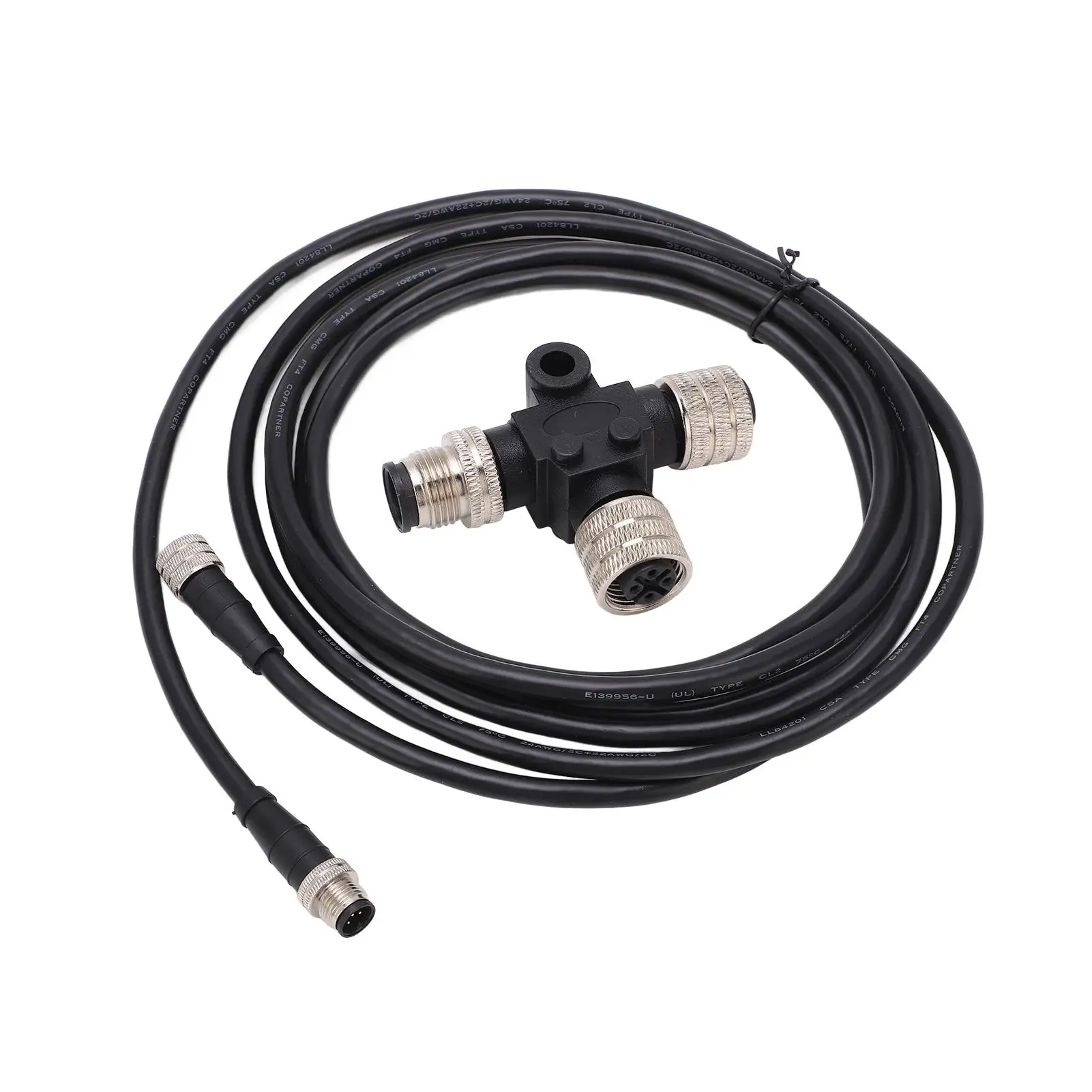 

for marine Tee Connector Backbone Drop Cable 3 Meter M12 Thread IP67 Waterproof Universal for lowrance Networks for nmea