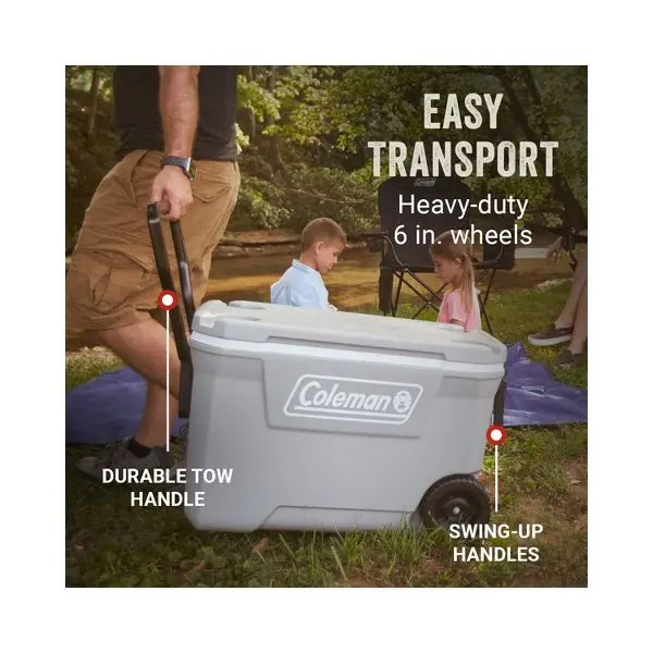 316 シリーズ ホイール付きクーラー 101 缶/62 クォート ハードサイド クーラー - グレー