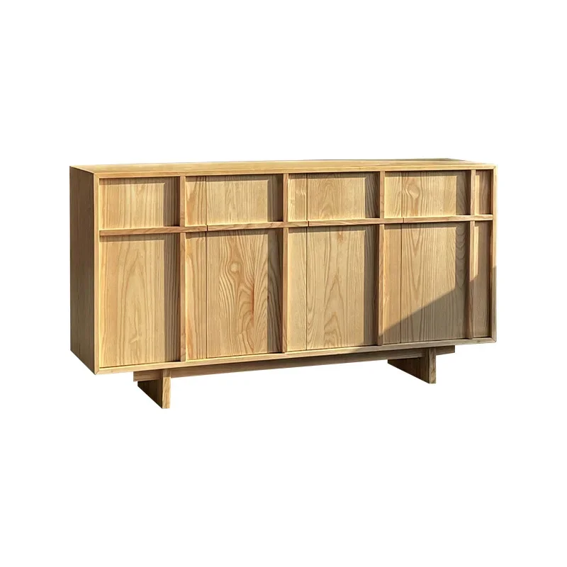 

Wood Living Room Dining Side Cabinet Homestay Storage Floor-to-ceiling chest Log against the wall Storage Household