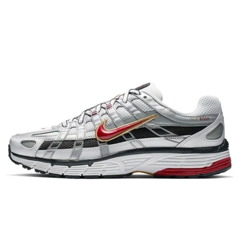 Nike P-6000 White Gold Red Classic Fashion Casual Walking Outdoor Sports Shoe Trainers Sneakers Women Men Running Shoes