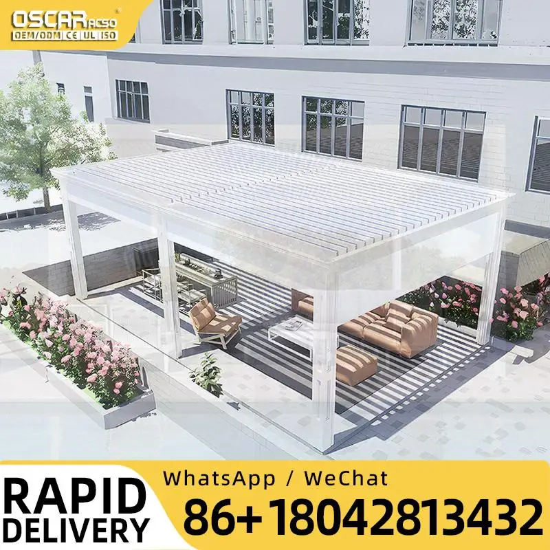 

Outdoor Aluminium Waterproof Louvered Roof Metal Pergola for Garden Patio Backyard Louver Pergola