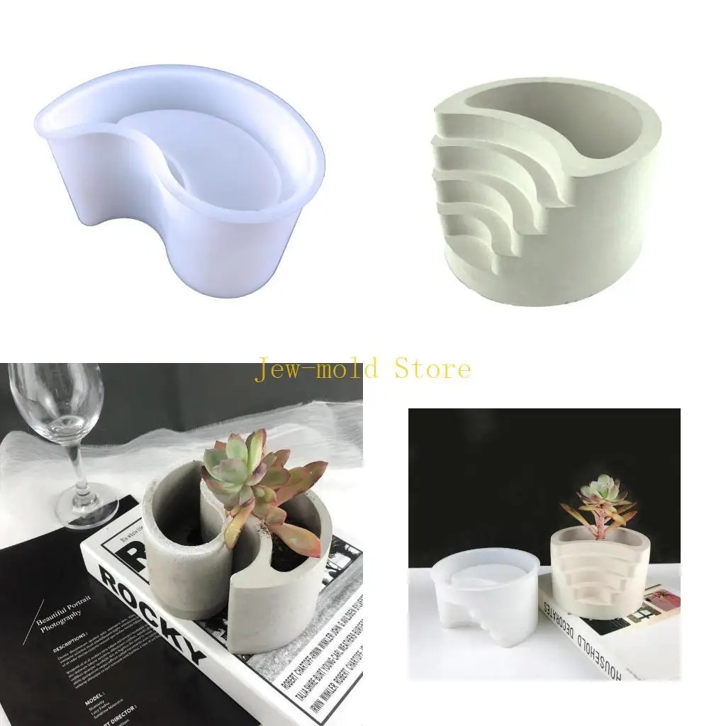 

C71B Flowerpot Силиконовая плесень бетонная цементная цветочная плесень Aromatherapys Группа для формы свеча эпоксидная смола