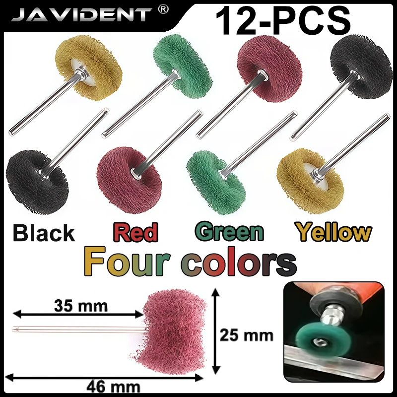 Dental Handle-Mounted Brushes; Handle-Mounted Polishing Flat Brush Fiber Wheels; Specifically Designed for Dental Technicians