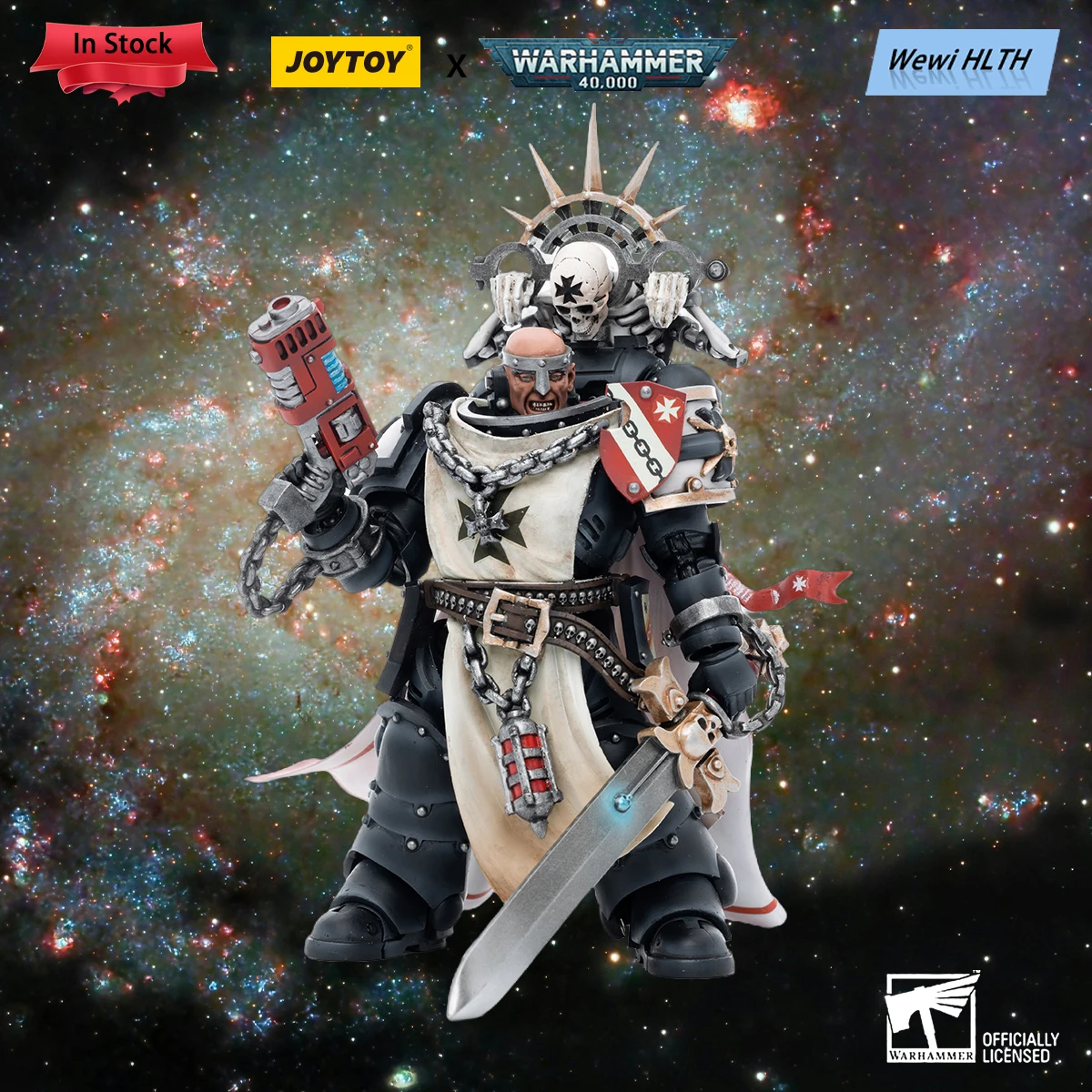 

[IN STOCK] JOYTOY Action Figure 1/18 Warhammer 40k Black Templars Marshal Baldeckrath Anime Military Model gift