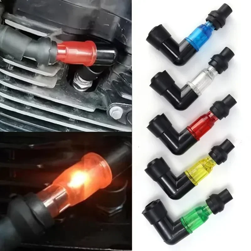 Motorcycle Ignition Spark Plug Cap Universal Flash Spark Plug High Pressure Cap Elbow Shaped Motorcycle Modification Accessories