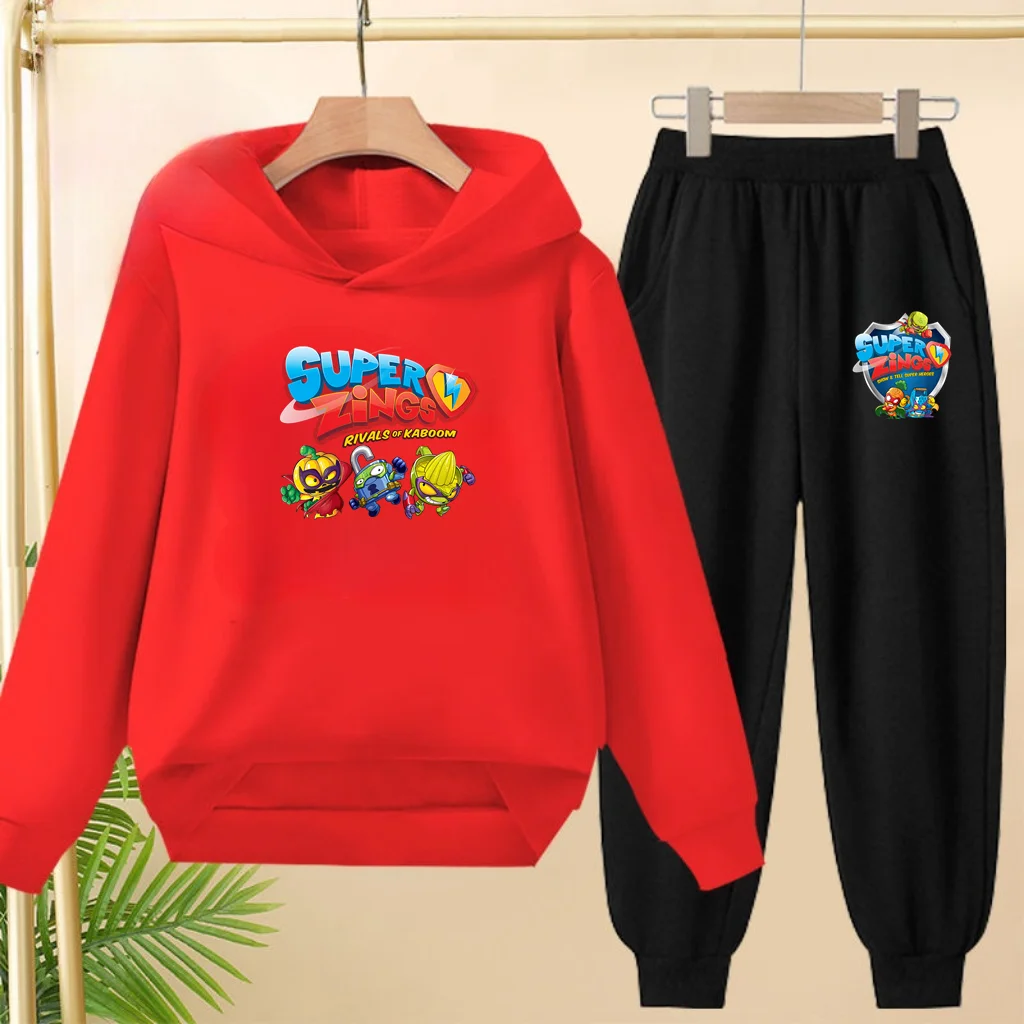 Children's Sportswear,hooded Sweatshirt+long Pants Set,loose Cartoon Pattern Set for Boys and Girls,3-13years Old Children's Set