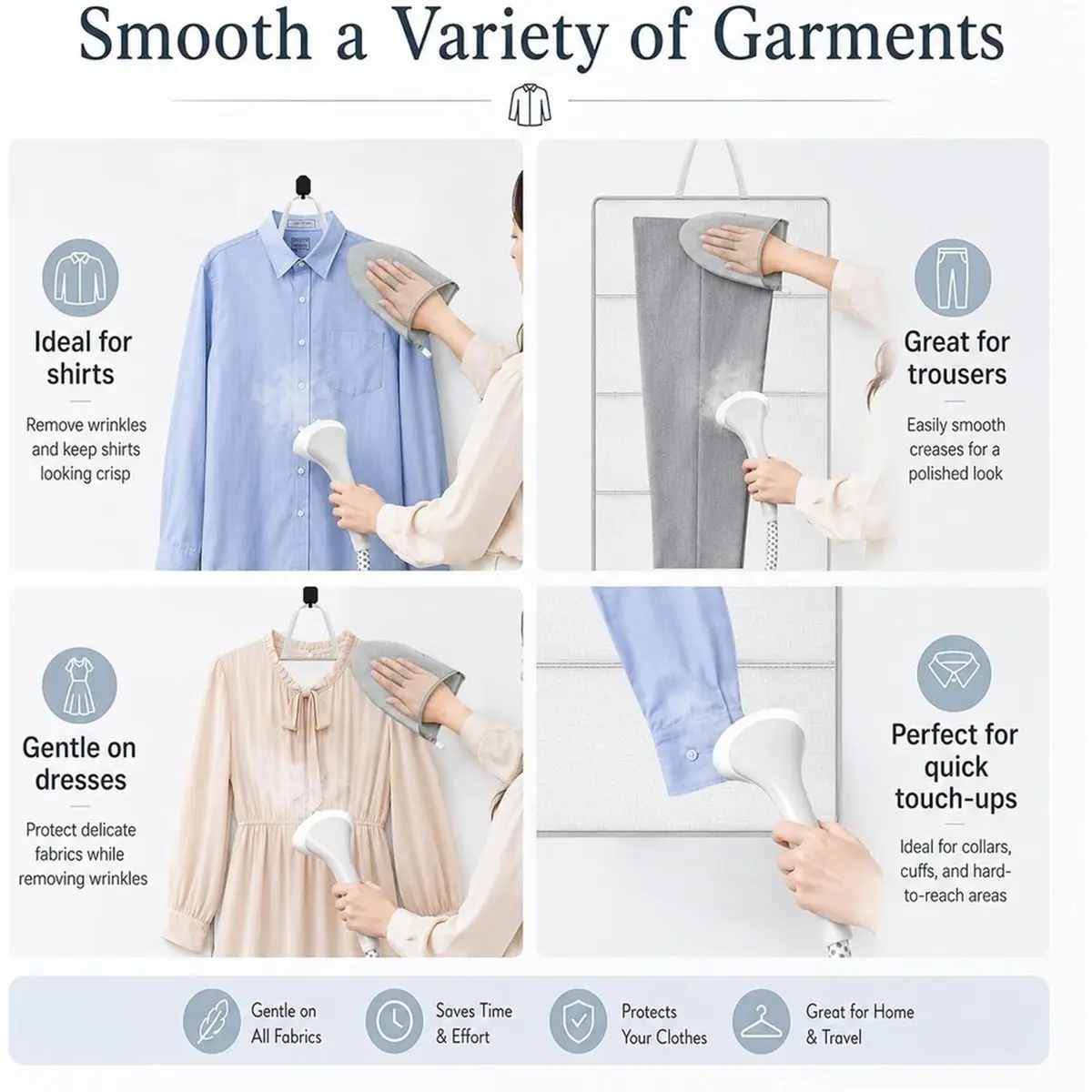 A1983K Steamer Board for Clothes with Ironing Glove,Compact Travel Ironing Board for Home Dorm Hotel RV,Dual-Sided Ironing Pad S